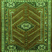 Round Machine Washable Persian Green Traditional Area Rugs, wshtr889grn