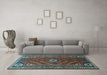 Machine Washable Persian Light Blue Traditional Rug in a Living Room, wshtr889lblu
