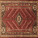 Square Persian Brown Traditional Rug, tr889brn