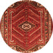 Square Persian Orange Traditional Rug, tr889org