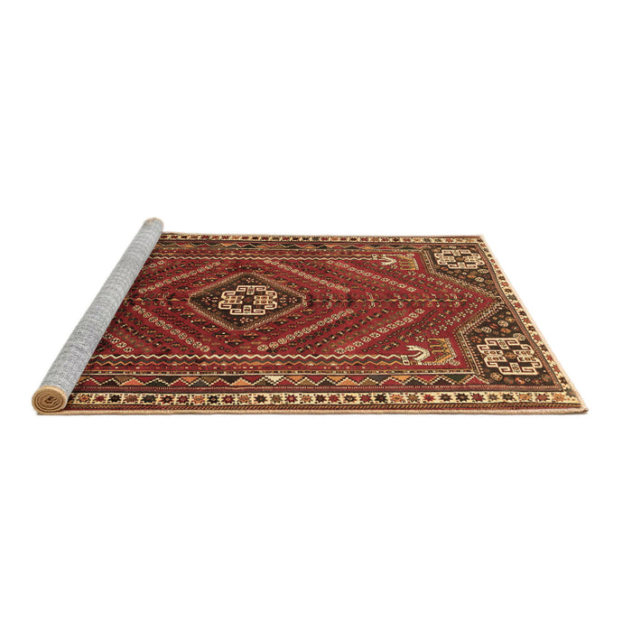Sideview of Machine Washable Persian Brown Traditional Rug, wshtr889brn