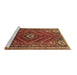 Sideview of Machine Washable Persian Brown Traditional Rug, wshtr889brn