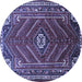 Round Persian Blue Traditional Rug, tr889blu