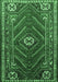 Machine Washable Persian Emerald Green Traditional Area Rugs, wshtr889emgrn