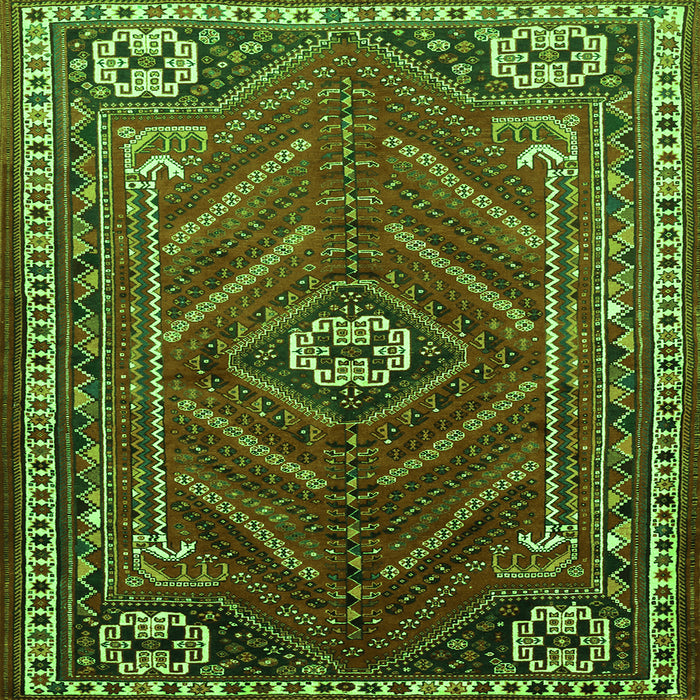 Serging Thickness of Persian Green Traditional Rug, tr889grn