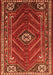 Serging Thickness of Machine Washable Persian Orange Traditional Area Rugs, wshtr889org