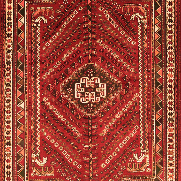 Serging Thickness of Machine Washable Persian Orange Traditional Area Rugs, wshtr889org