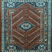 Square Machine Washable Persian Light Blue Traditional Rug, wshtr889lblu