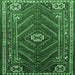 Square Persian Emerald Green Traditional Rug, tr889emgrn