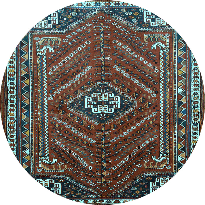 Round Persian Light Blue Traditional Rug, tr889lblu