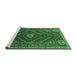 Sideview of Machine Washable Persian Emerald Green Traditional Area Rugs, wshtr889emgrn