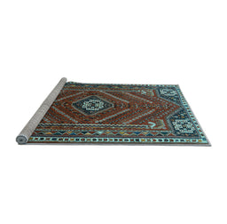 Sideview of Machine Washable Persian Light Blue Traditional Rug, wshtr889lblu