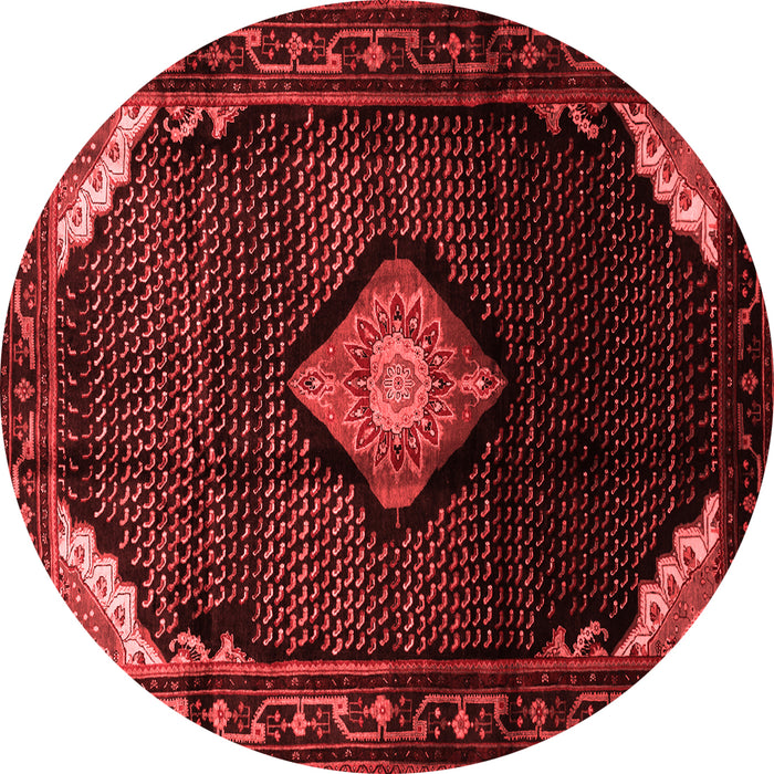 Machine Washable Medallion Red Traditional Rug, wshtr88red