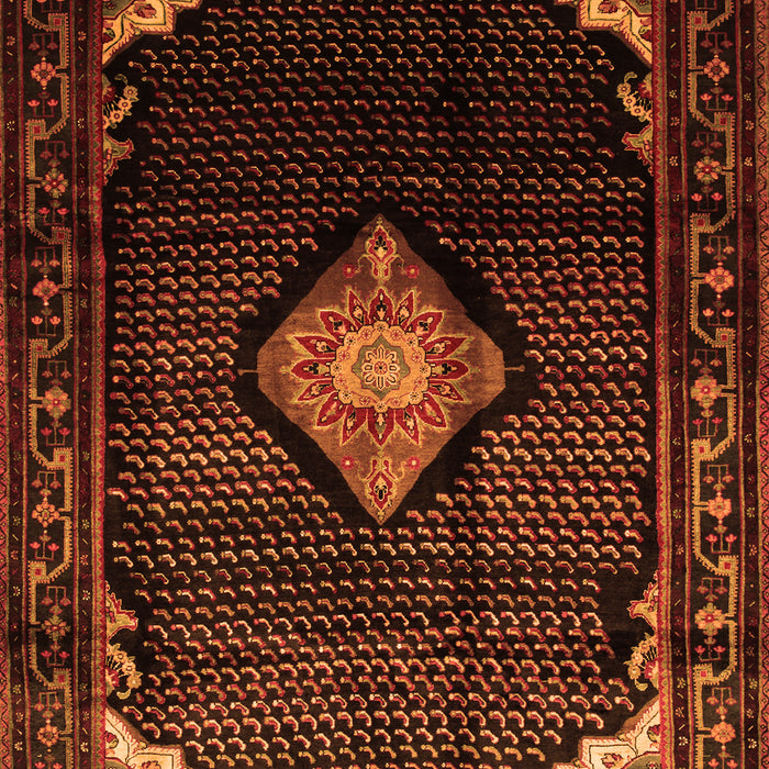 Serging Thickness of Machine Washable Medallion Orange Traditional Area Rugs, wshtr88org