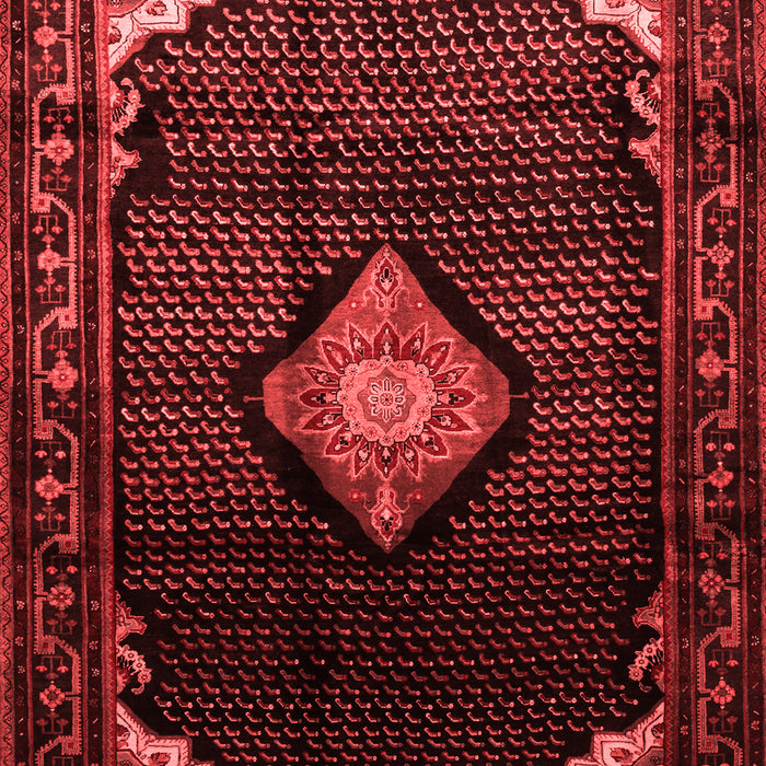 Machine Washable Medallion Red Traditional Rug, wshtr88red