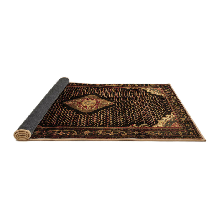 Sideview of Medallion Brown Traditional Rug, tr88brn