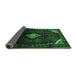 Sideview of Medallion Emerald Green Traditional Rug, tr88emgrn