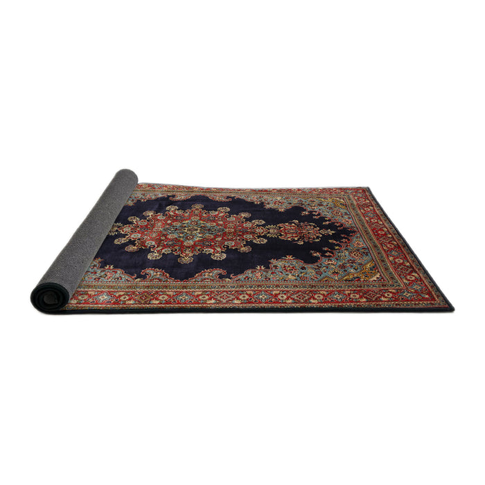 Sideview of Traditional Dark Almond Brown Medallion Rug, tr89
