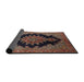 Sideview of Traditional Dark Almond Brown Medallion Rug, tr89