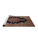 Sideview of Machine Washable Traditional Dark Almond Brown Rug, wshtr89