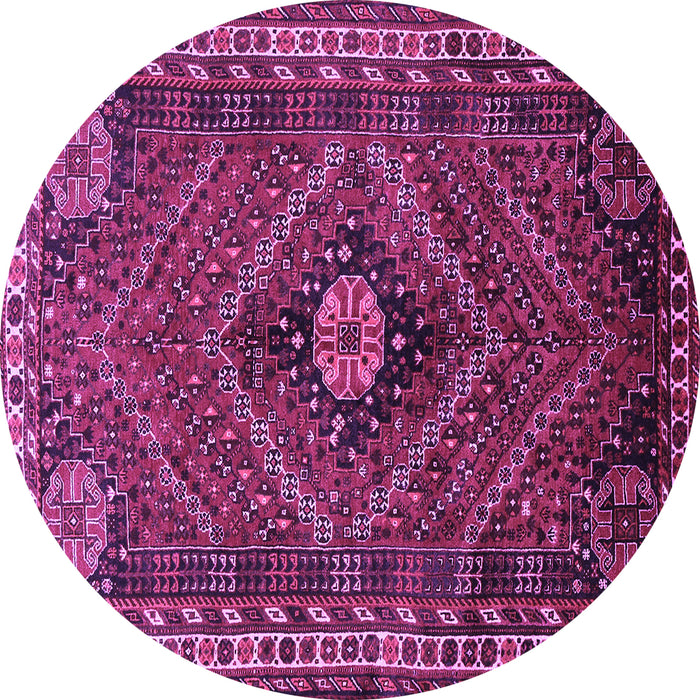 Round Persian Purple Traditional Rug, tr890pur
