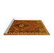 Sideview of Machine Washable Persian Yellow Traditional Rug, wshtr890yw