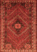 Serging Thickness of Machine Washable Persian Orange Traditional Area Rugs, wshtr890org