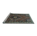 Sideview of Machine Washable Persian Light Blue Traditional Rug, wshtr890lblu