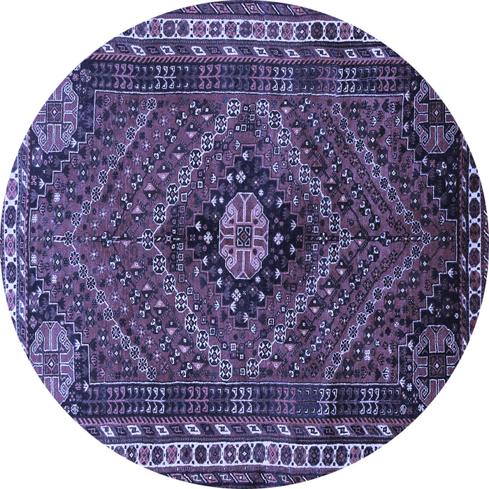 Round Persian Blue Traditional Rug, tr890blu