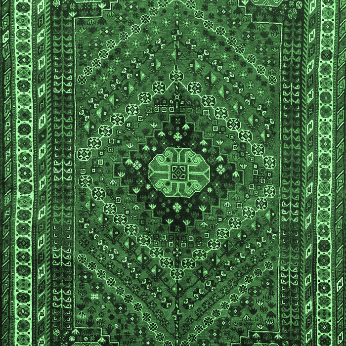 Machine Washable Persian Emerald Green Traditional Area Rugs, wshtr890emgrn