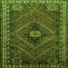 Round Machine Washable Persian Green Traditional Area Rugs, wshtr890grn