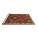 Sideview of Machine Washable Persian Brown Traditional Rug, wshtr890brn