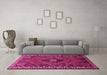 Machine Washable Persian Pink Traditional Rug in a Living Room, wshtr890pnk