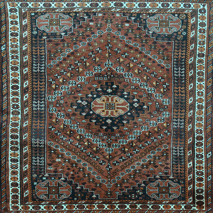 Square Machine Washable Persian Light Blue Traditional Rug, wshtr890lblu