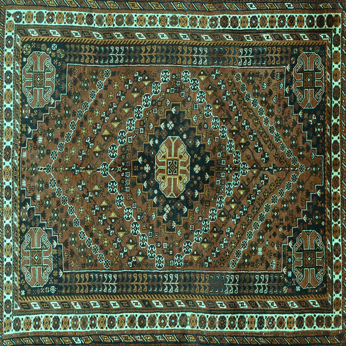 Square Machine Washable Persian Turquoise Traditional Area Rugs, wshtr890turq
