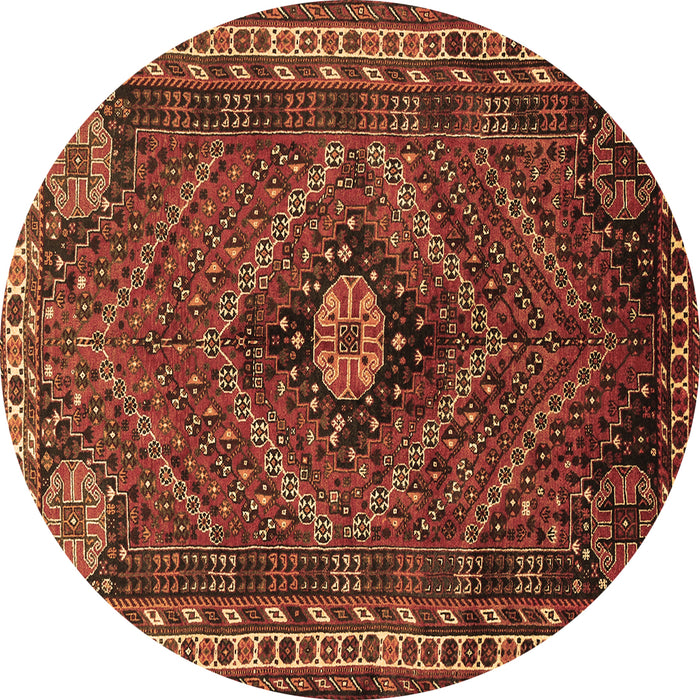 Round Machine Washable Persian Brown Traditional Rug, wshtr890brn