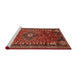 Sideview of Machine Washable Traditional Rust Pink Rug, wshtr891