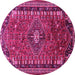 Round Persian Pink Traditional Rug, tr891pnk