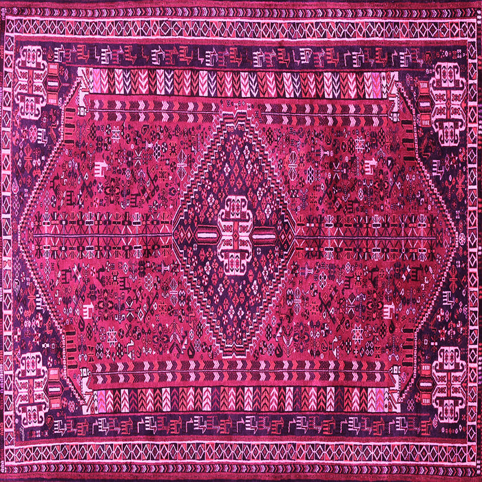 Square Machine Washable Persian Pink Traditional Rug, wshtr891pnk