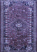 Machine Washable Persian Blue Traditional Rug, wshtr891blu