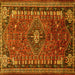 Square Persian Yellow Traditional Rug, tr891yw