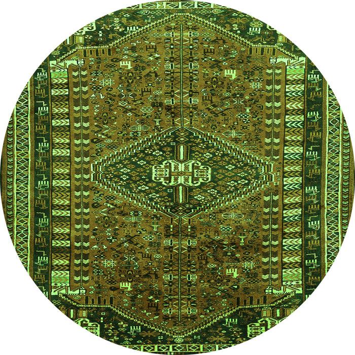 Square Persian Green Traditional Rug, tr891grn