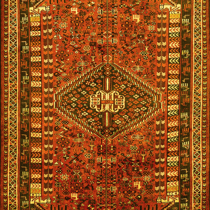 Machine Washable Persian Yellow Traditional Rug, wshtr891yw