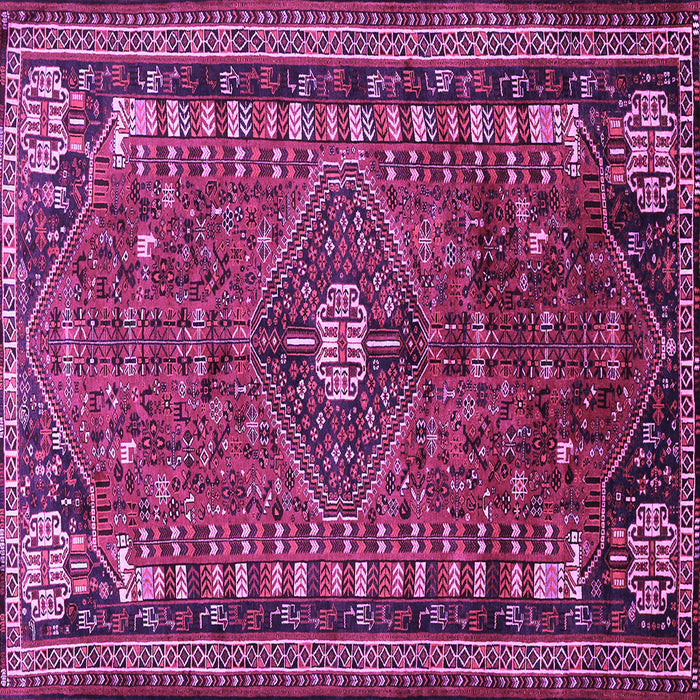 Square Machine Washable Persian Purple Traditional Area Rugs, wshtr891pur