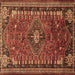 Square Persian Brown Traditional Rug, tr891brn