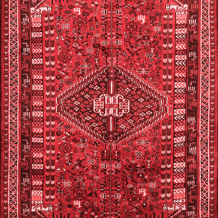 Machine Washable Persian Red Traditional Rug, wshtr891red