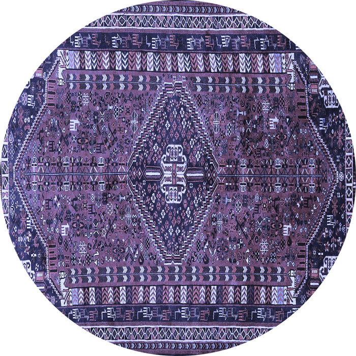 Round Persian Blue Traditional Rug, tr891blu