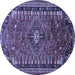 Round Persian Blue Traditional Rug, tr891blu