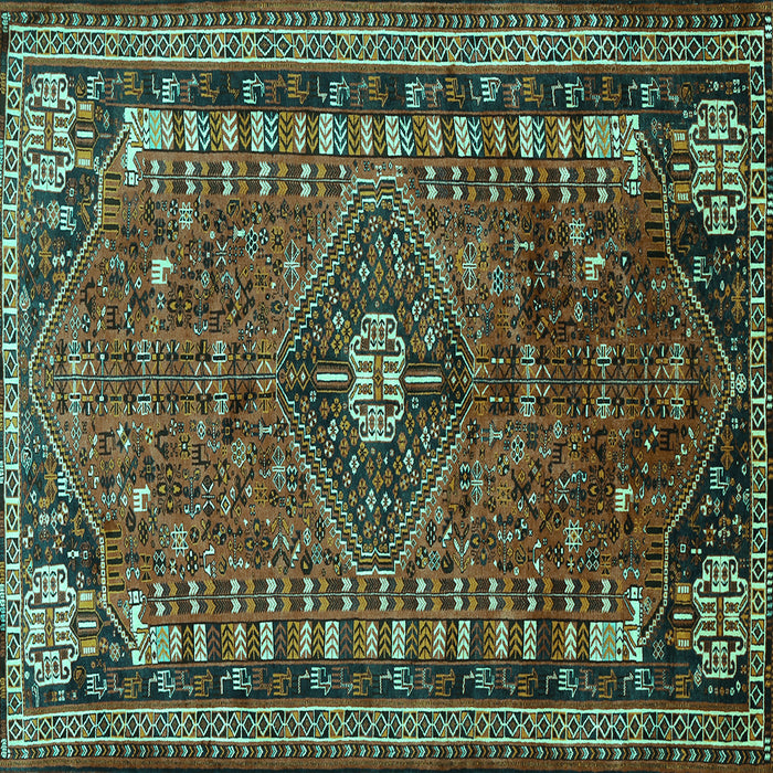 Square Persian Turquoise Traditional Rug, tr891turq