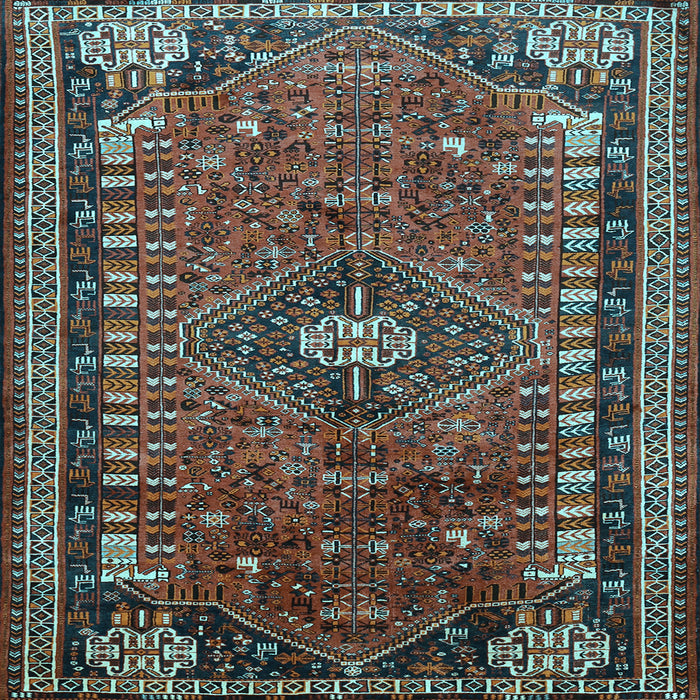 Square Machine Washable Persian Light Blue Traditional Rug, wshtr891lblu